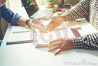 Cropped image of business people having discussion in the office Stock Photo