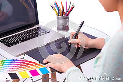 Cropped image of a graphic designer using graphic tablet Stock Photo