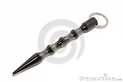 Cropped Kubotan stick as a weapon for self-defense in close combat Stock Photo