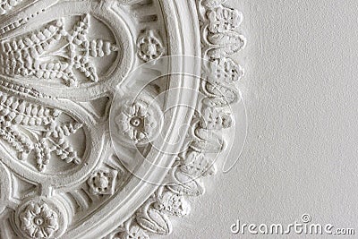 Cropped photograph of a Victorian ceiling rose Stock Photo