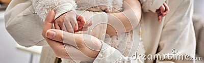 cropped view of caring mother in Stock Photo