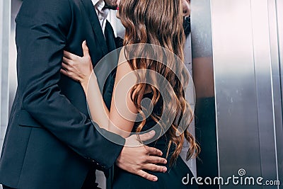 cropped view of couple passionately Stock Photo