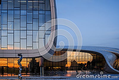 Cropped view of Heydar Aliyev Center in Baku Editorial Stock Photo