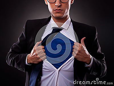 Cropped view of super business man Stock Photo