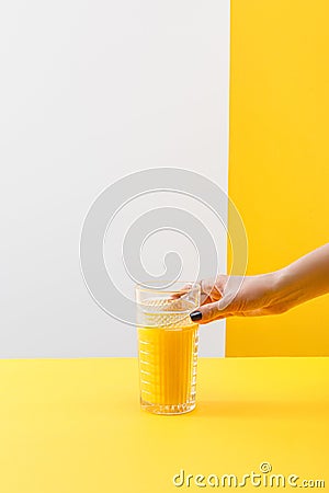 Cropped view of woman holding glass Stock Photo