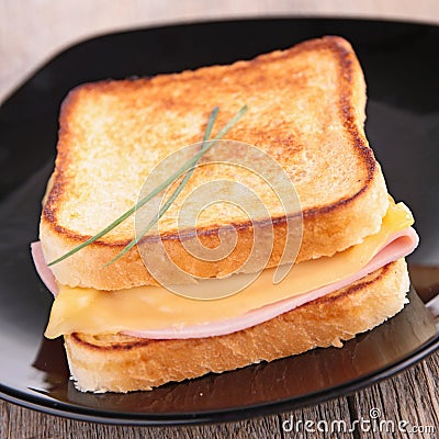 Croque-monsieur Stock Photo