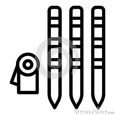 Croquet wood sticks icon, outline style Vector Illustration