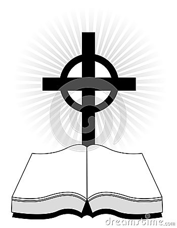 Cross and bible Vector Illustration