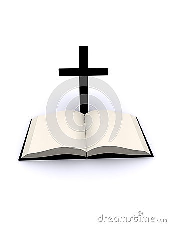 Cross and bible Cartoon Illustration