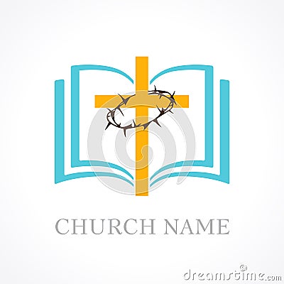 Cross bible church logo Vector Illustration