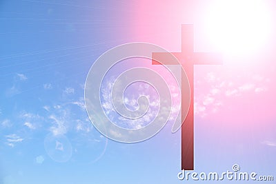 Cross on blue sky Stock Photo