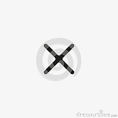 Cross button icon. Cancel, close page button for web and mobile UI design Vector Illustration