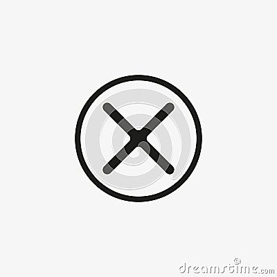 Cross button icon. Cancel, close page button for web and mobile UI design Vector Illustration