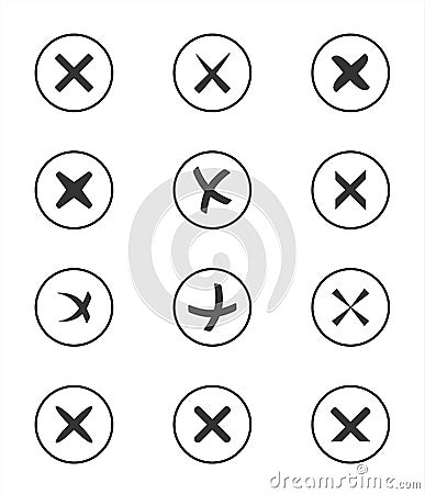 Cross, cancel rounded icon Stock Photo