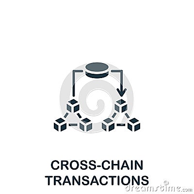 Cross-chain transactions icon. Monochrome simple sign from blockchain collection. Cross-chain transactions icon for logo Vector Illustration