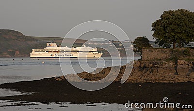 Cross channel French ferry departing Plymouth, Devon, UK Editorial Stock Photo