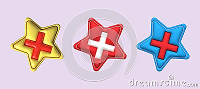 cross check mark icon button and no or wrong symbol on reject cancel sign button . rendering 3D Stock Photo
