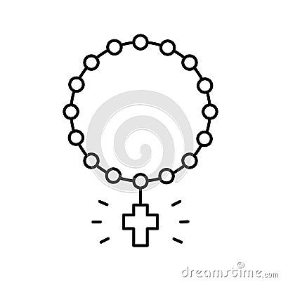 cross christianity line icon vector illustration Vector Illustration