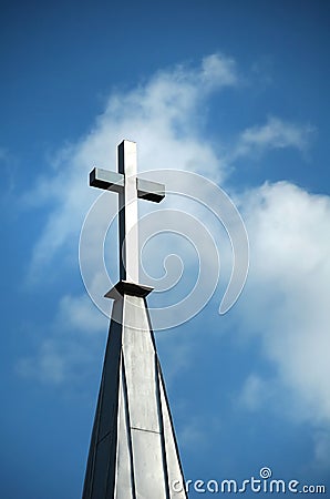 Cross in the Clouds Stock Photo