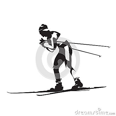 Cross-country classic style nordic skiing vector Vector Illustration