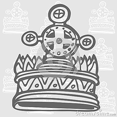 Cross Crown Vector Illustration