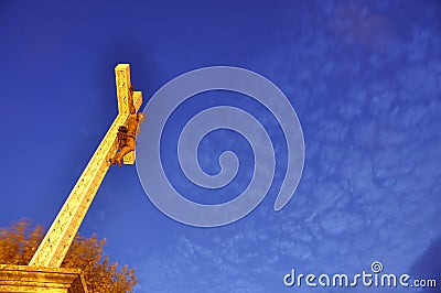 Cross at dusk Stock Photo