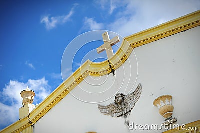 Cross on entrance to Simala Shrine in Cebu Stock Photo