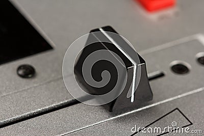 Cross fader of a DJ mixer Stock Photo