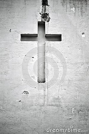 Cross figure religion wall Stock Photo
