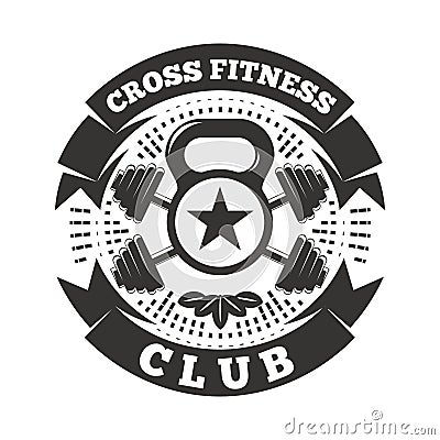 Cross Fitness Club Vector Illustration