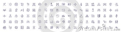 Cross-functional and collaborative teams line icons signs set. Design collection of Collaborative, Cross functional Vector Illustration