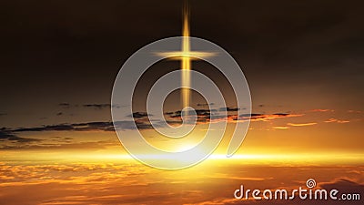 Cross of god and sky Stock Photo