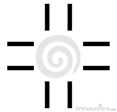 Cross-hair, target mark symbol. Align, precision or accuracy con Vector Illustration