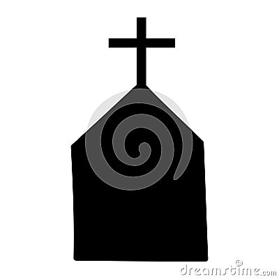 cross halloween tombstone death black bury icon Vector Illustration