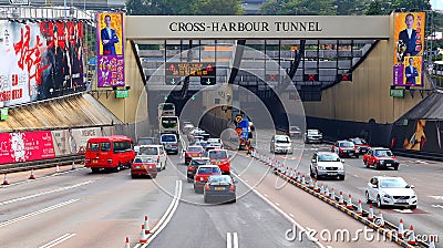 Cross harbour tunnel, hong kong Editorial Stock Photo