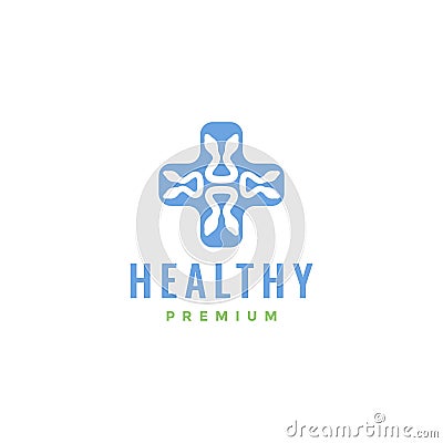 Cross health medical snake modern logo design vector Vector Illustration