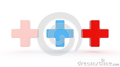 Cross, heart, collection of icons style of hospital or medical care. Sign or symbols of Medicine and Health Care. Editorial Stock Photo