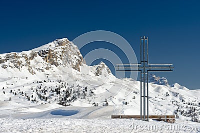 Cross on high mountain Stock Photo