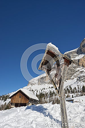 Cross on high mountain Stock Photo