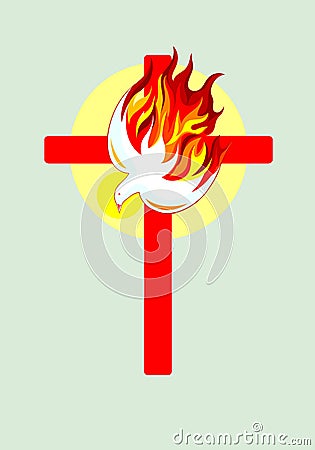 Cross and Holy spirit Vector Illustration