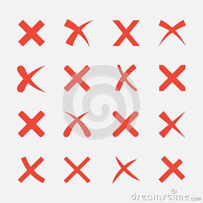 Cross icon vector set Vector Illustration