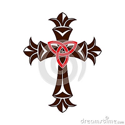 The Cross of Jesus Christ and trinity symbol. Vector Illustration