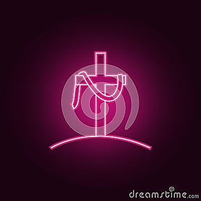 the cross of Jesus icon. Elements of Easter in neon style icons. Simple icon for websites, web design, mobile app, info graphics Stock Photo