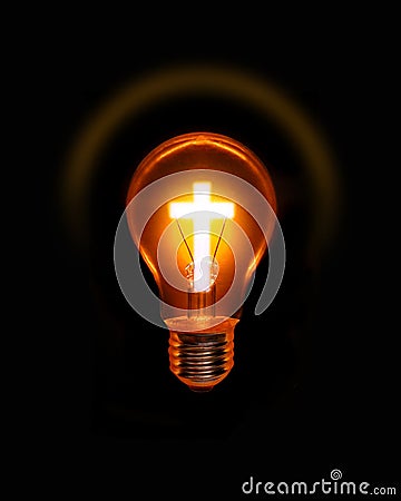 Cross Light Bulb Christian Spiritual Stock Photo