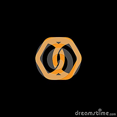 Cross linear hexagonal linked logo vector Vector Illustration