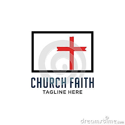 Church logo. Christian/catholic symbols. Cross symbol of the Holy Spirit Vector Illustration