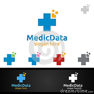 Cross Medical Hospital Logo for Emergency Clinic Drug store or Volunteers Vector Illustration