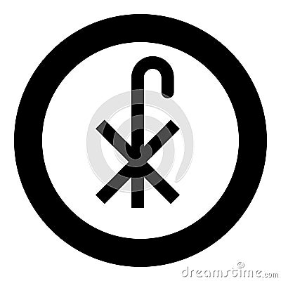 Cross monogram X Symbol Saint Pastor sign Religious cross icon in circle round black color vector illustration flat style image Vector Illustration