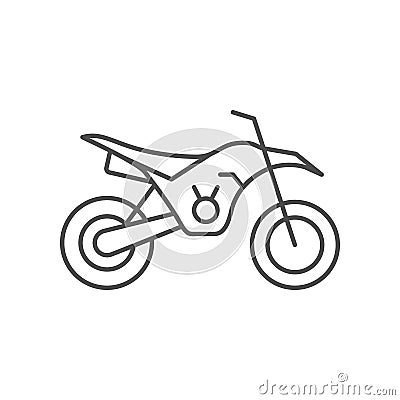Cross motorcycle line outline icon Vector Illustration