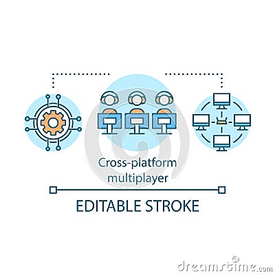 Cross platform multiplayer game concept icon Vector Illustration